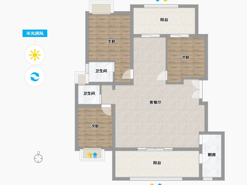 四川省-雅安市-凯悦天地-118.00-户型库-采光通风