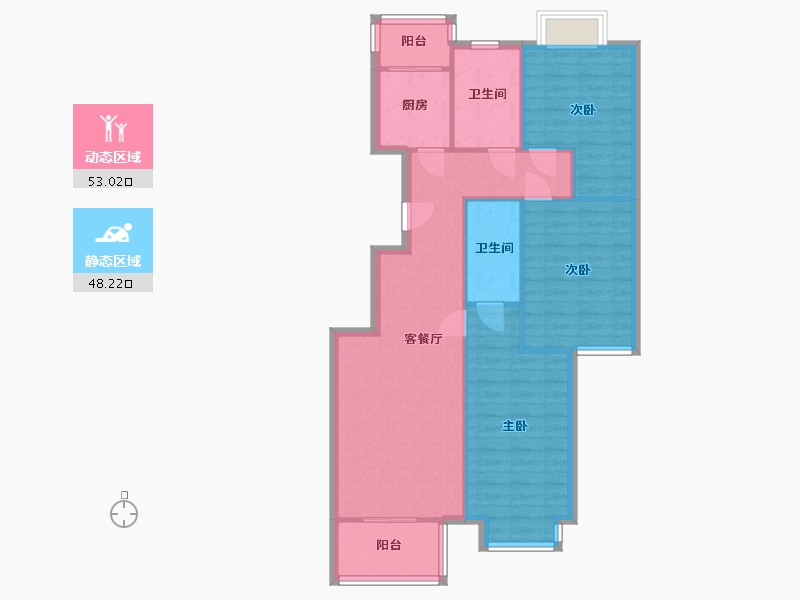 北京-北京市-新华街三里小区-101.00-户型库-动静分区