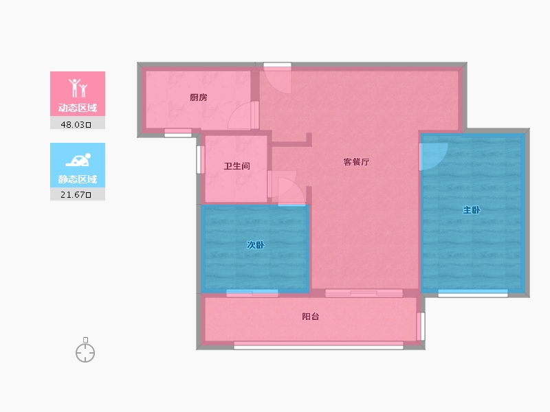 湖南省-长沙市-万科天空之境-65.00-户型库-动静分区