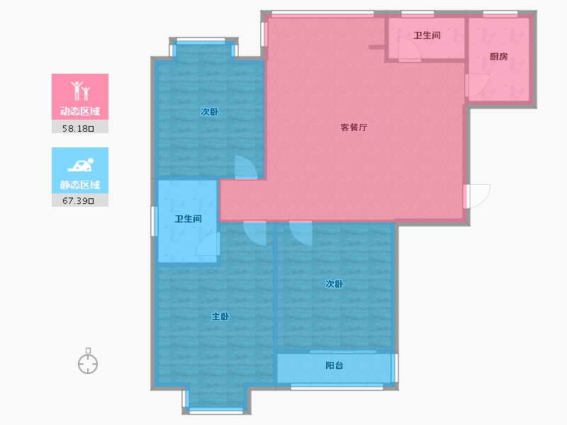 江苏省-盐城市-金色水岸-116.00-户型库-动静分区