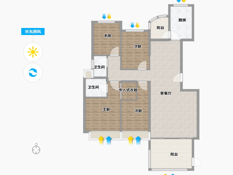 广东省-汕头市-天合名门-147.75-户型库-采光通风