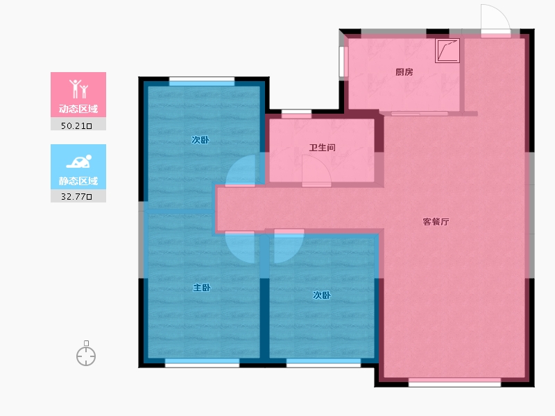 黑龙江省-大庆市-融创中央学府-85.00-户型库-动静分区