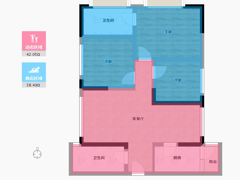 四川省-成都市-海德花园-85.00-户型库-动静分区