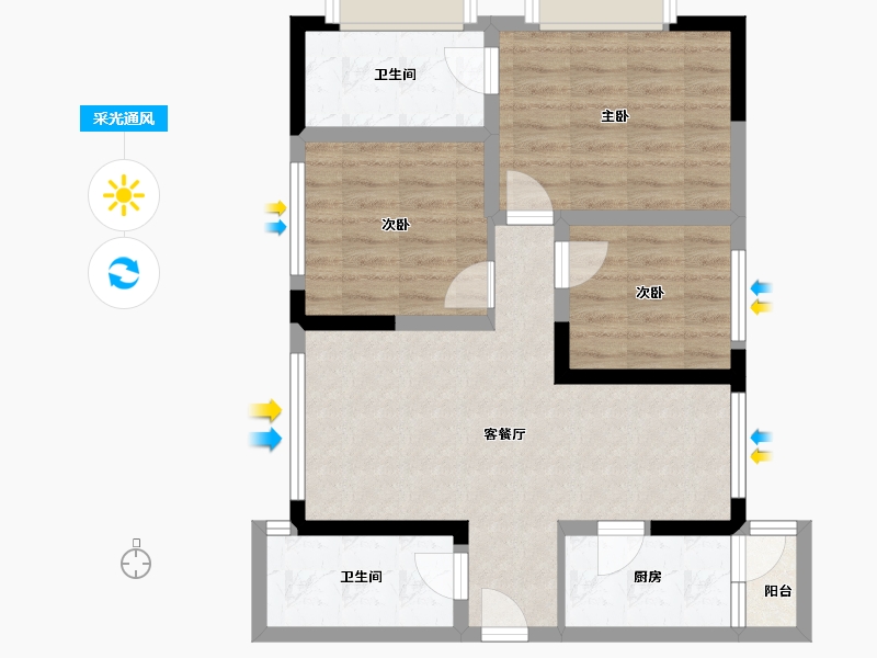 四川省-成都市-海德花园-85.00-户型库-采光通风