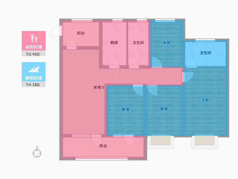 山东省-烟台市-珑璟台-100.30-户型库-动静分区