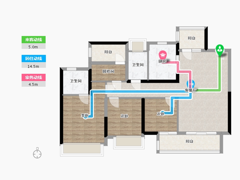 广东省-佛山市-北大资源博雅滨江-100.00-户型库-动静线