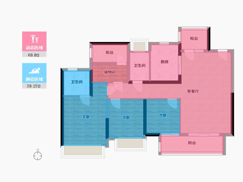 广东省-佛山市-北大资源博雅滨江-100.00-户型库-动静分区