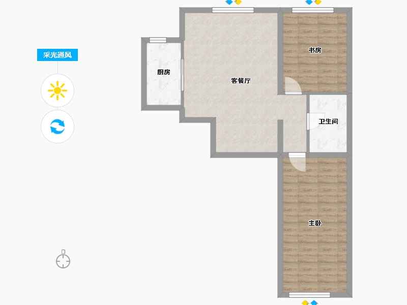 河南省-周口市-金碧新城-76.00-户型库-采光通风