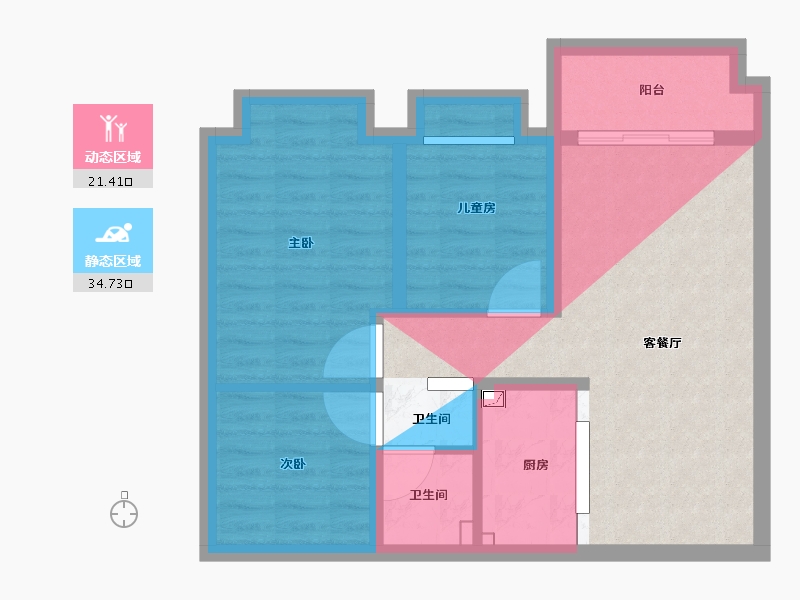 安徽省-合肥市-远洋庐玥风景-69.32-户型库-动静分区