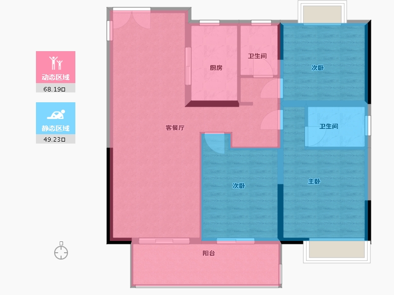 江苏省-常州市-铂悦时代-107.00-户型库-动静分区