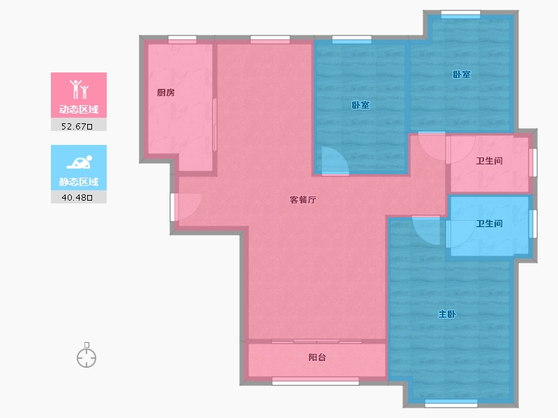 河北省-廊坊市-绿宸万华城B区-100.00-户型库-动静分区