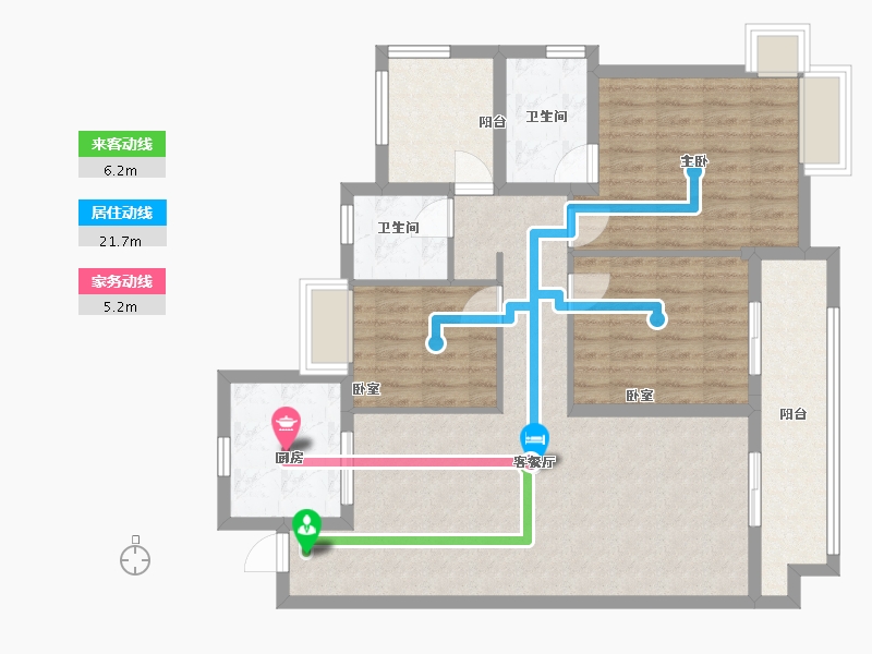 广东省-清远市-保利花园阅江府-101.56-户型库-动静线