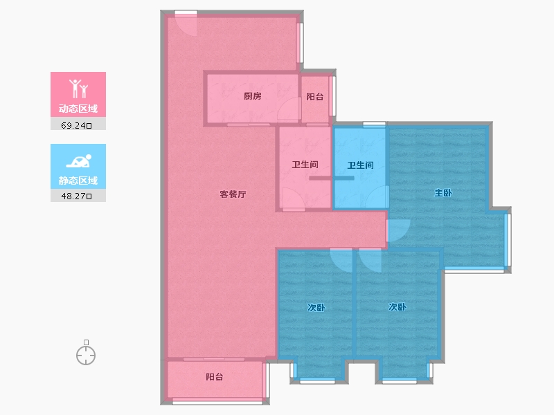 四川省-成都市-麓山印象-116.00-户型库-动静分区