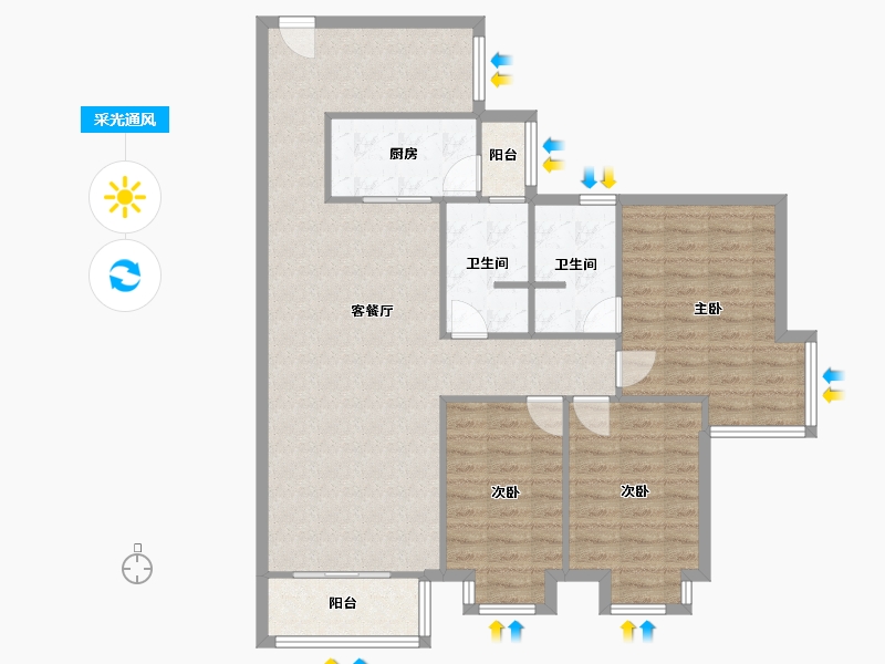 四川省-成都市-麓山印象-116.00-户型库-采光通风