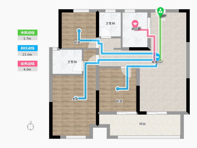 山东省-菏泽市-天润府-90.00-户型库-动静线