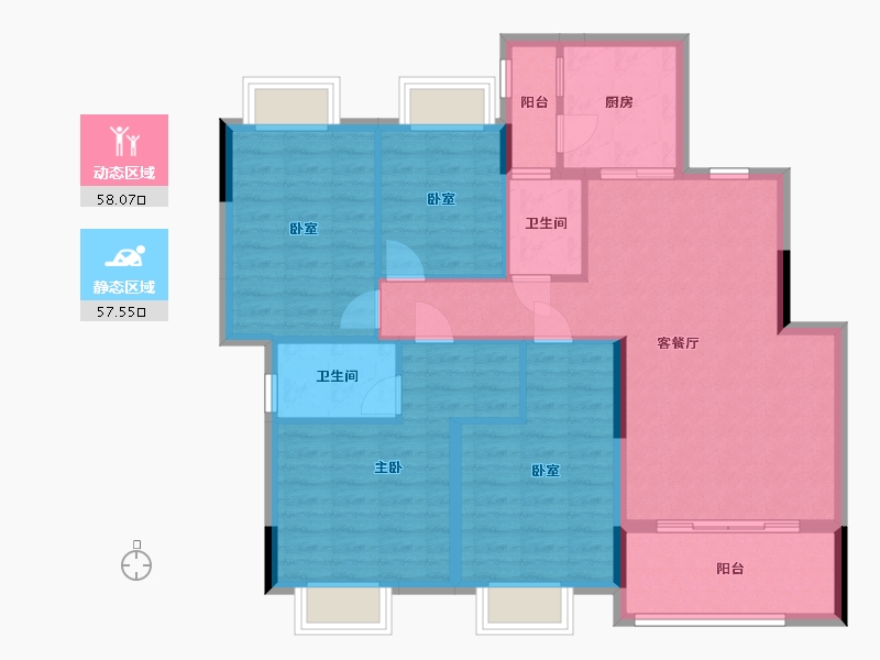 广东省-佛山市-广佛新世纪尚璟-110.37-户型库-动静分区