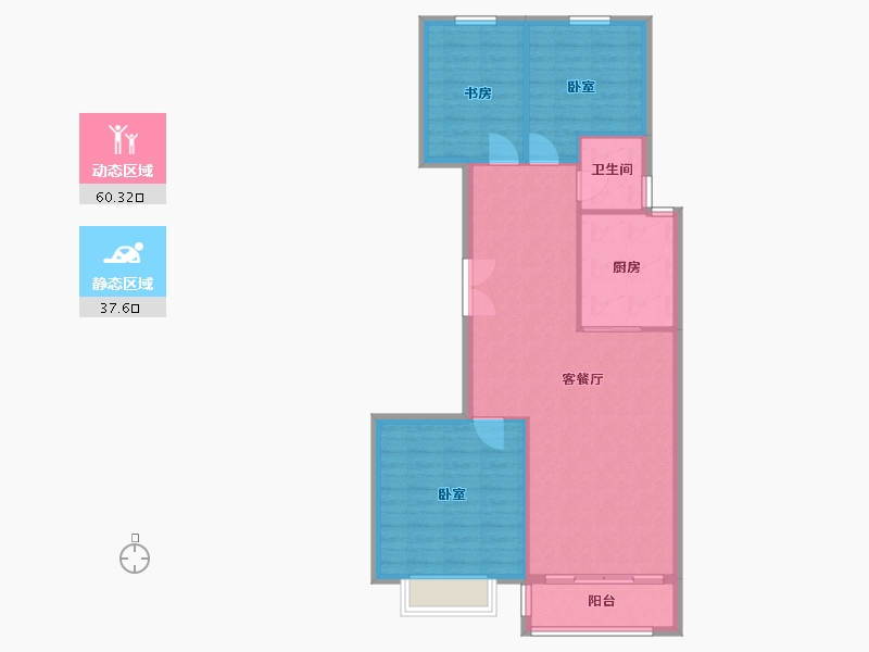 河北省-唐山市-津西东湖湾-90.00-户型库-动静分区