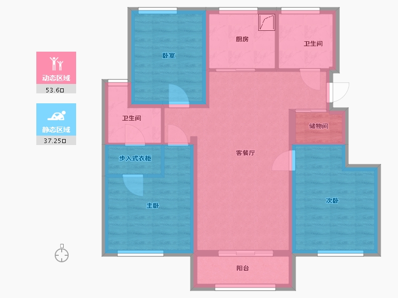 天津-天津市-新立壹号-80.00-户型库-动静分区