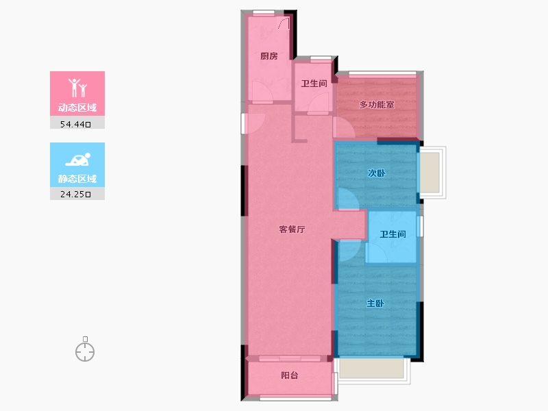 广东省-中山市-新力帝泊湾-70.00-户型库-动静分区