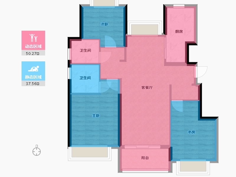 上海-上海市-华发四季半岛-78.55-户型库-动静分区