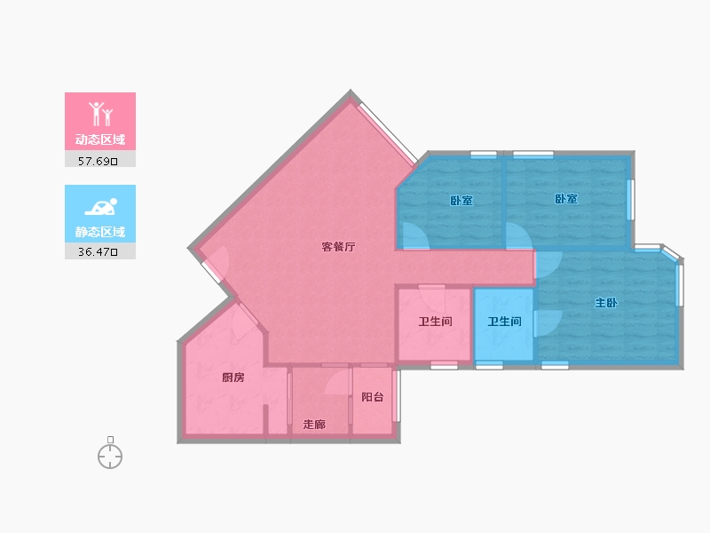 广东省-广州市-滨江花园-84.15-户型库-动静分区