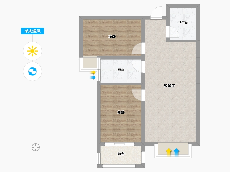 河北省-石家庄市-北城国际-71.32-户型库-采光通风