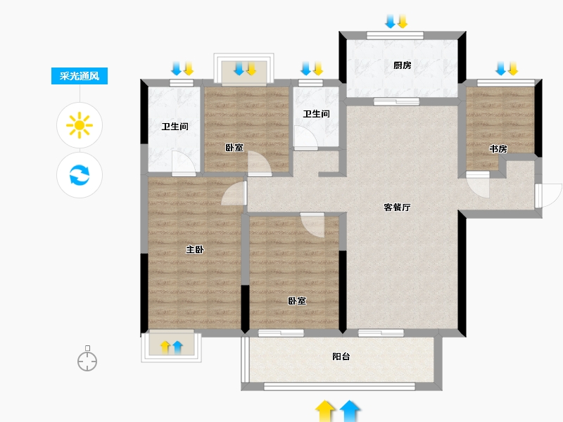 湖南省-长沙市-中航城-108.01-户型库-采光通风