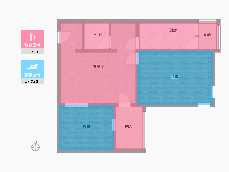 北京-北京市-牡丹园北里-62.00-户型库-动静分区