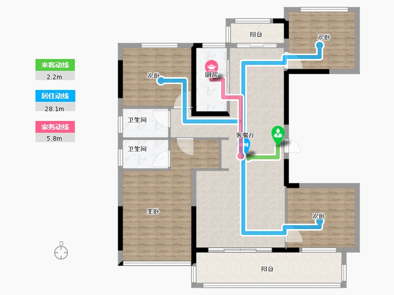 江苏省-镇江市-碧水湾玉园-140.00-户型库-动静线