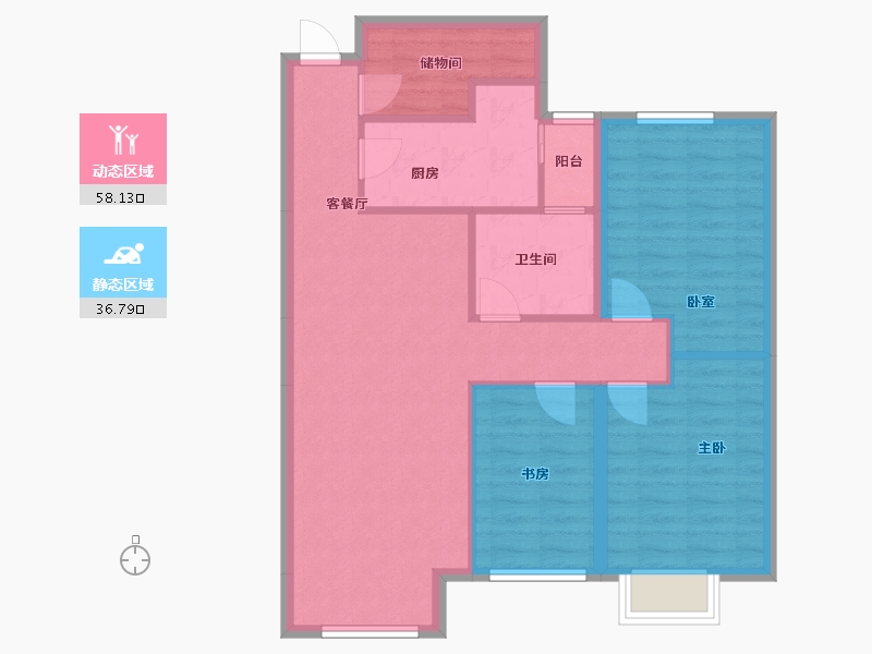 天津-天津市-富力又一城-95.00-户型库-动静分区