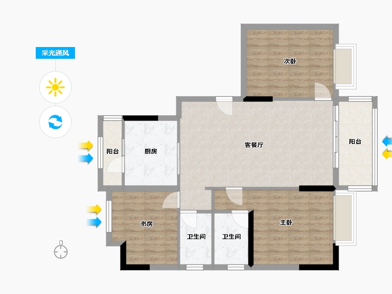 江西省-赣州市-正荣·悦玺-92.00-户型库-采光通风