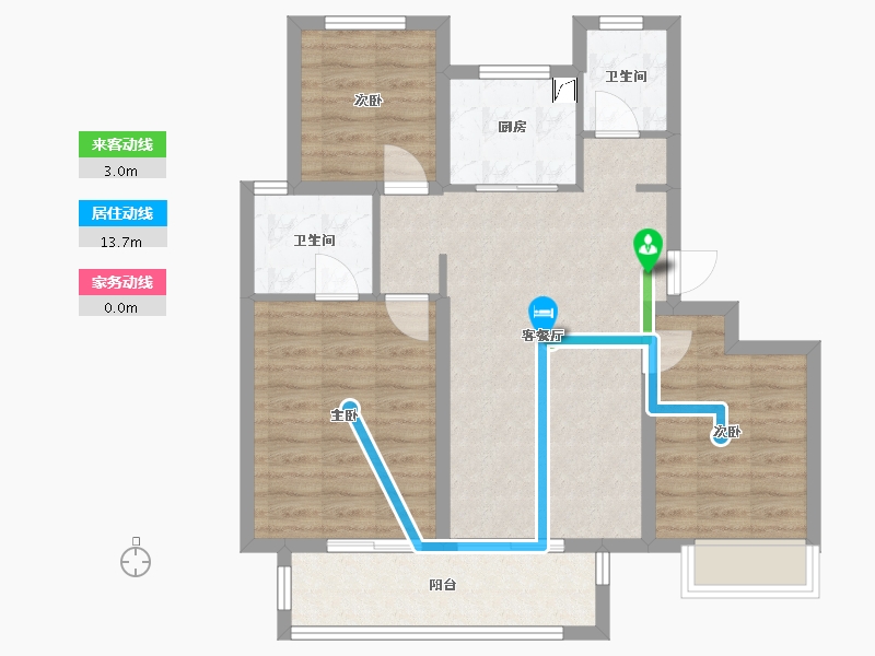 浙江省-杭州市-融创森与海之城-91.00-户型库-动静线