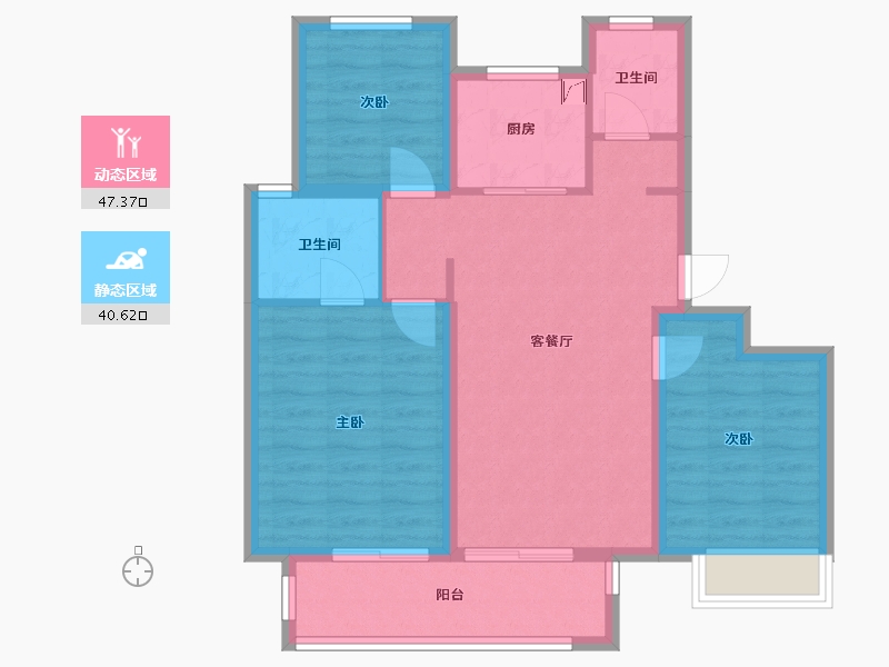 浙江省-杭州市-融创森与海之城-91.00-户型库-动静分区