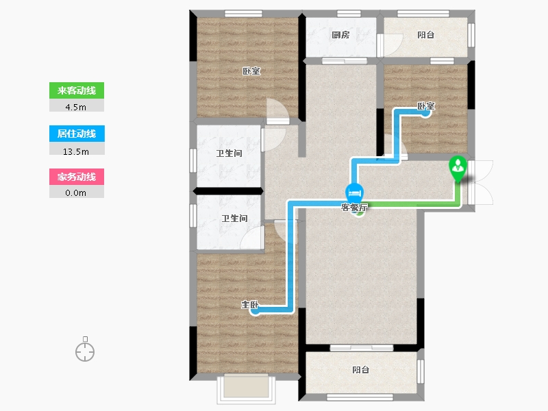 河南省-周口市-金碧花园-106.00-户型库-动静线