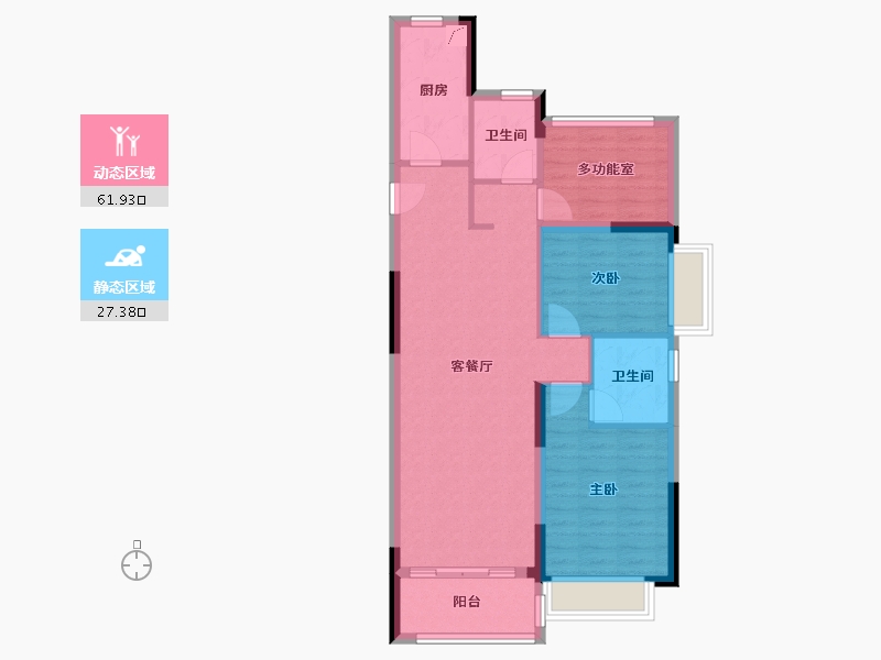 广东省-中山市-新力帝泊湾-80.00-户型库-动静分区