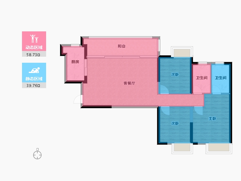 四川省-成都市-温江中铁鉴湖西郡-95.00-户型库-动静分区