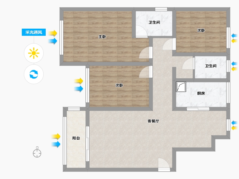 河南省-驻马店市-福苑广场-98.00-户型库-采光通风