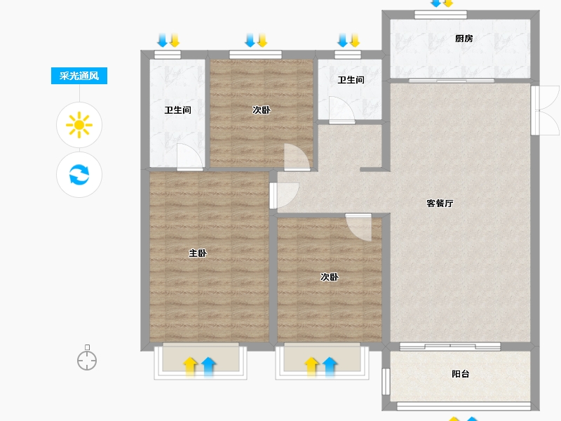 安徽省-合肥市-永和家园-100.00-户型库-采光通风