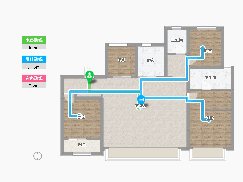 陕西省-西安市-融创时代奥城-114.32-户型库-动静线