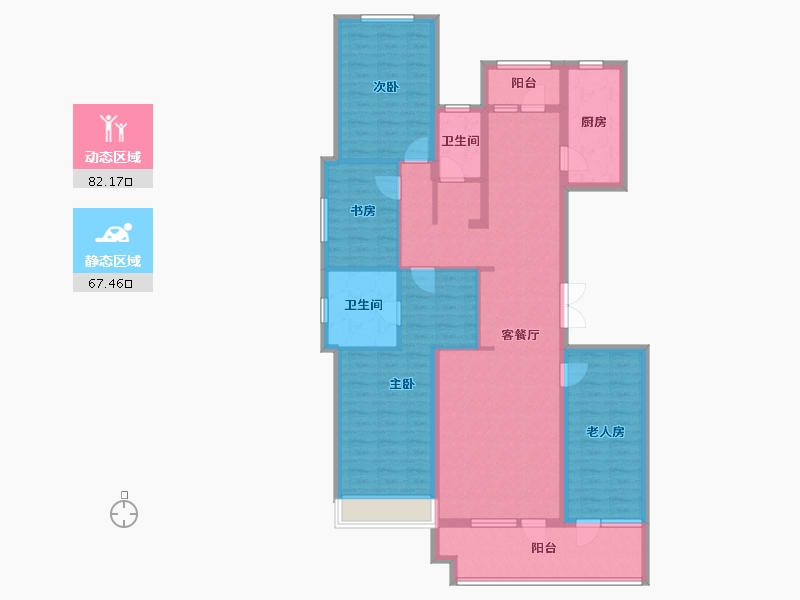 河北省-邢台市-中鼎麒麟郡+-134.00-户型库-动静分区