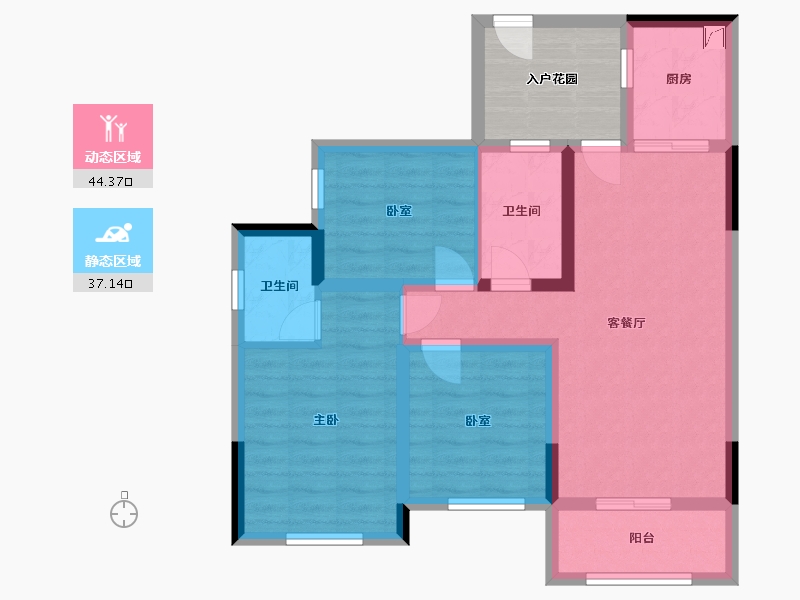 四川省-南充市-嘉洲华郡-78.00-户型库-动静分区