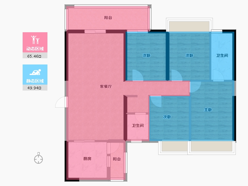 广西壮族自治区-南宁市-天健城-100.00-户型库-动静分区