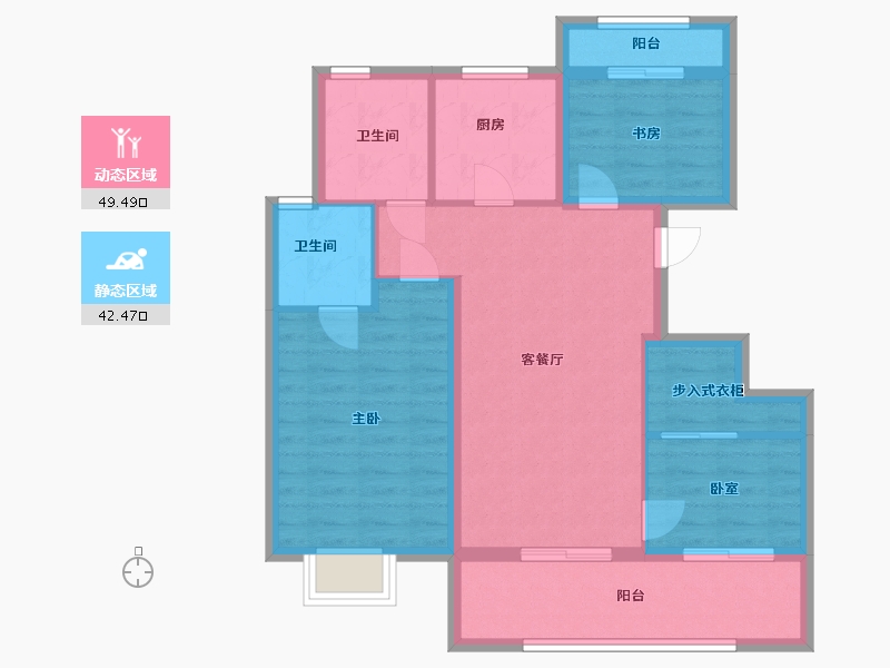 浙江省-宁波市-金地悦虹湾-79.00-户型库-动静分区