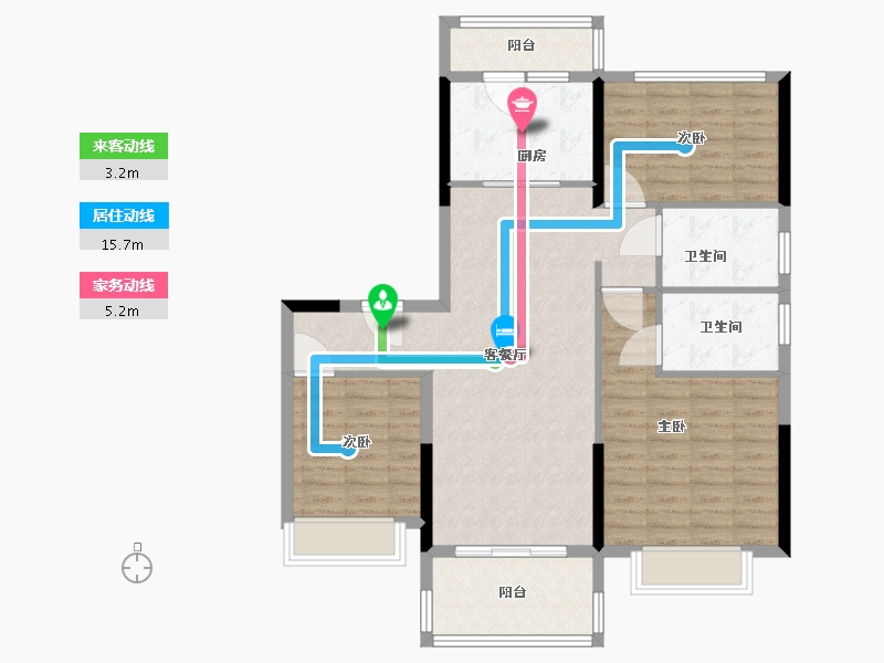 河南省-周口市-碧桂园 星荟-98.00-户型库-动静线