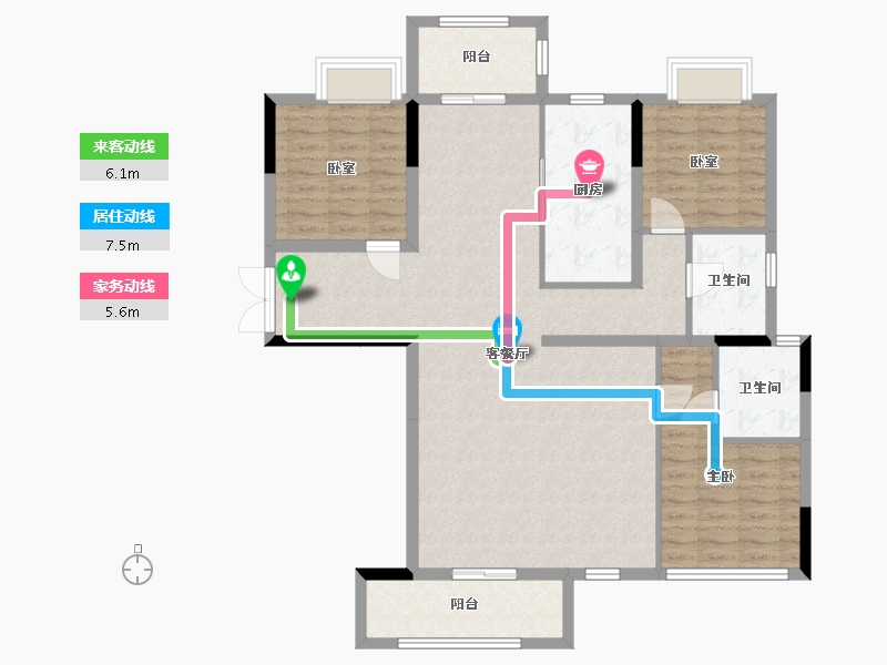 四川省-成都市-鑫城府-116.00-户型库-动静线