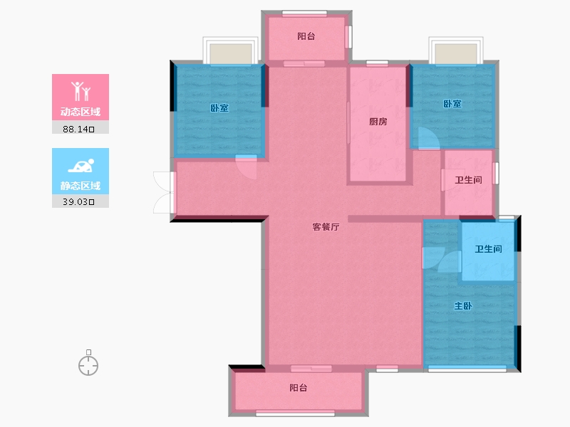 四川省-成都市-鑫城府-116.00-户型库-动静分区