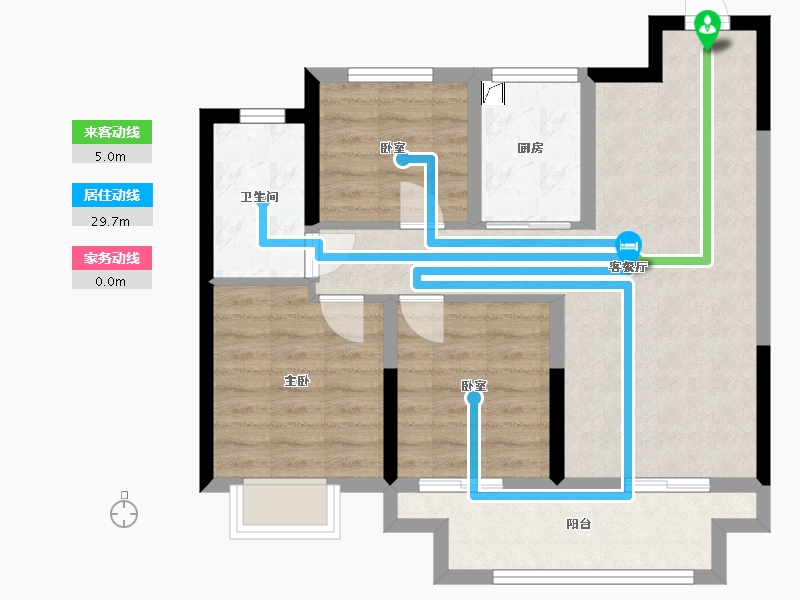 浙江省-湖州市-融创·樾宸府-72.00-户型库-动静线