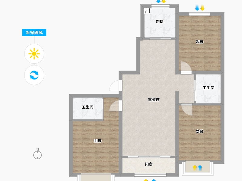 河北省-邢台市-首兴御景天成-122.00-户型库-采光通风