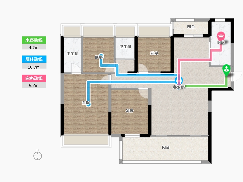 湖南省-郴州市-碧桂园翘楚棠-118.00-户型库-动静线