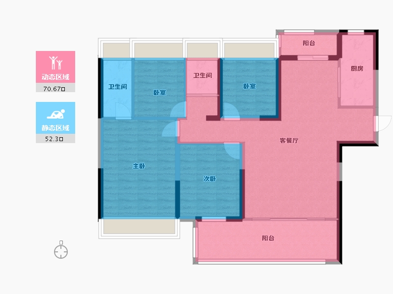 湖南省-郴州市-碧桂园翘楚棠-118.00-户型库-动静分区